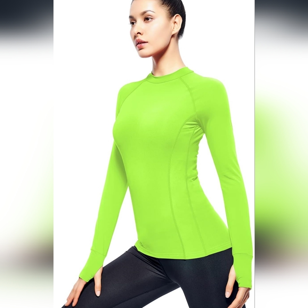 Zengjo Neon Green Active Long Sleeve Top Sz Xs NWT